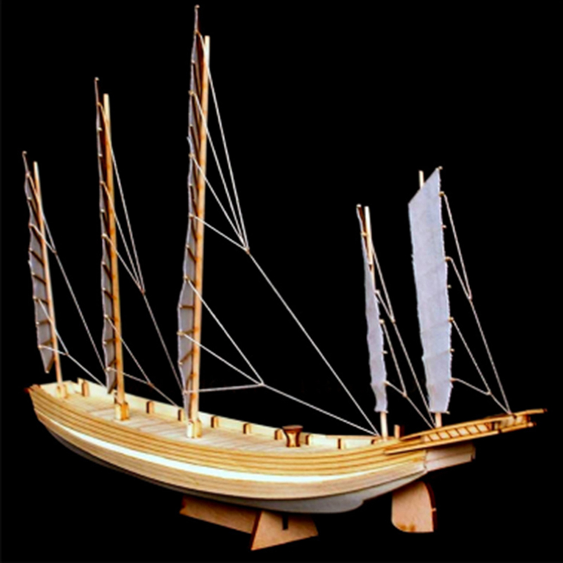 Model Kit Yacht - 1 Stuks Chinese Zandboot Houten Assemblage
