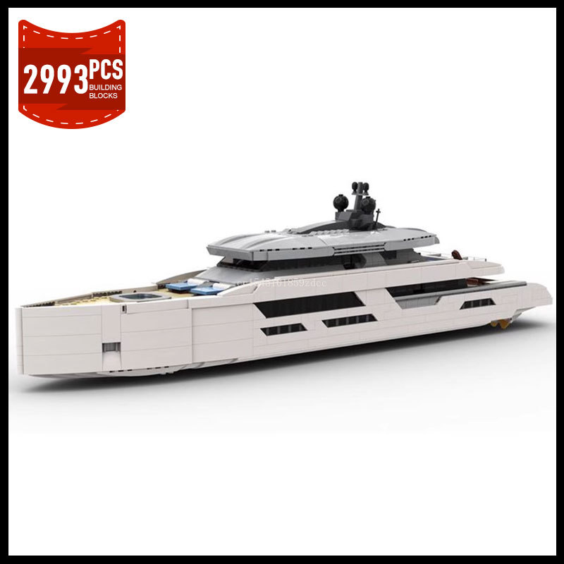 Model Kit Yacht - MOC Midi-Schaal Luxe Jacht Wit Schip