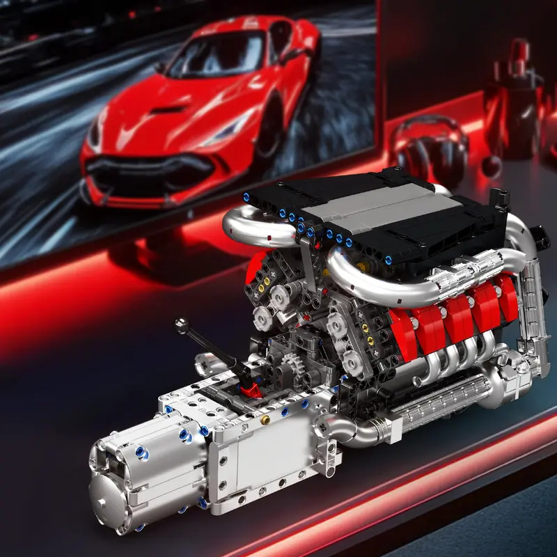 Model Kit Engine V8 - Mould King 10203 1169-delige Supercar V8-motor