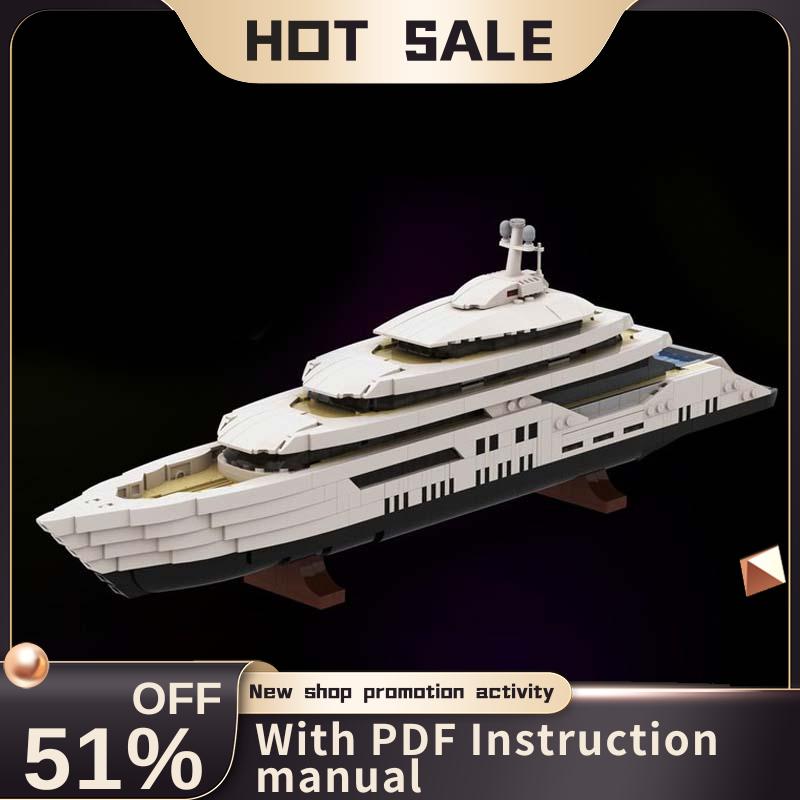 Model Kit Yacht - Nieuwe 1651-delige Moc Witte Scheepsstad Haven