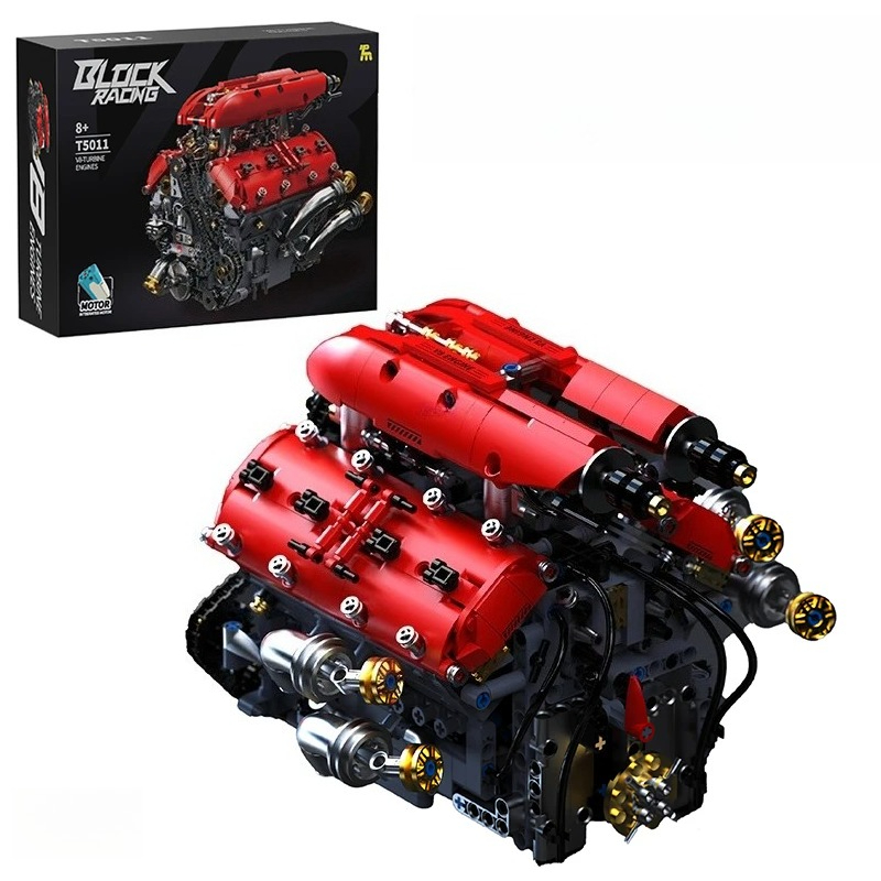 Model Kit Engine V8 - T5011 1370-delige simulatie V8 turbo motor
