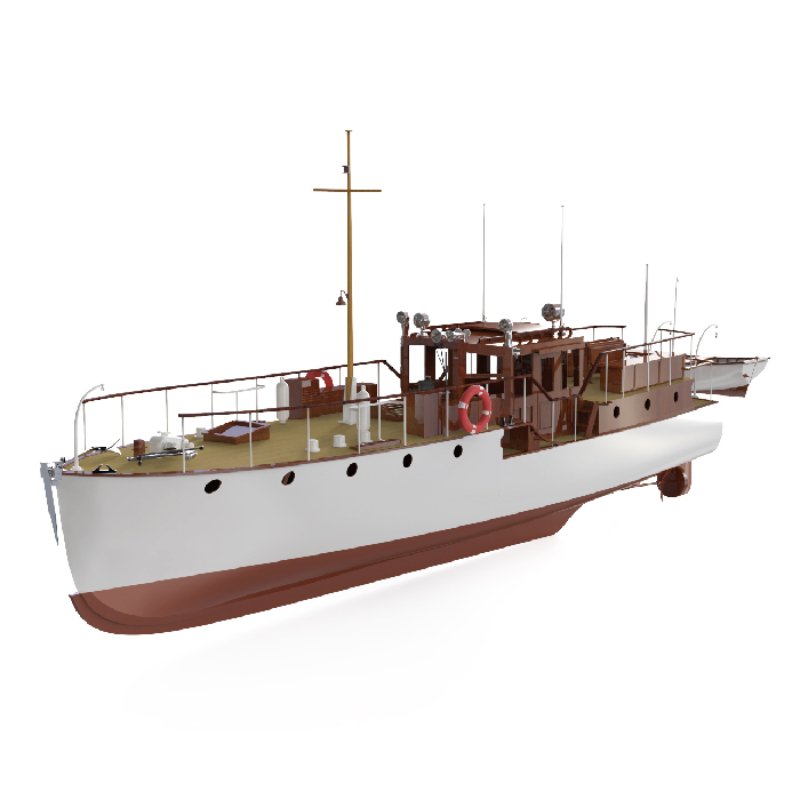 Model Kit Yacht - Afstandsbediening Boot 880Mm 1/18 Houten Boot