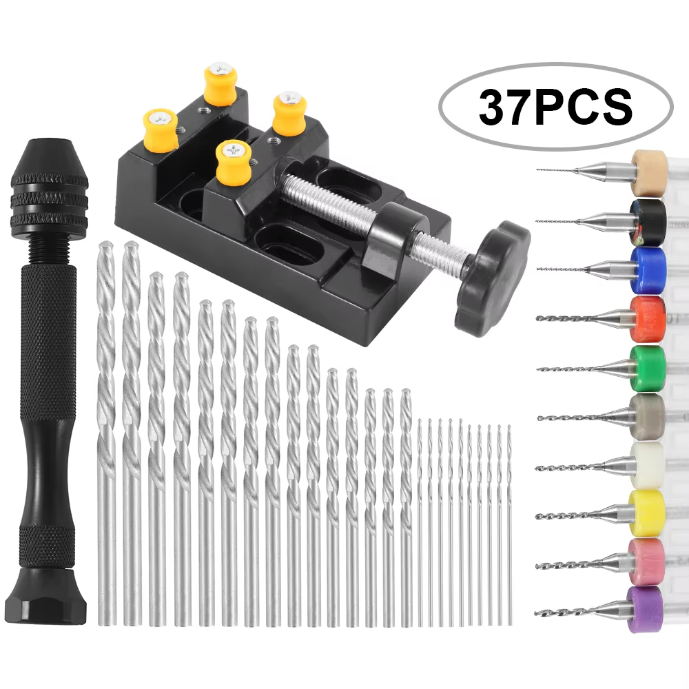 Pin Vice Micro - 37-delige draagbare handspiraalboorset inclusief pin bankschroef
