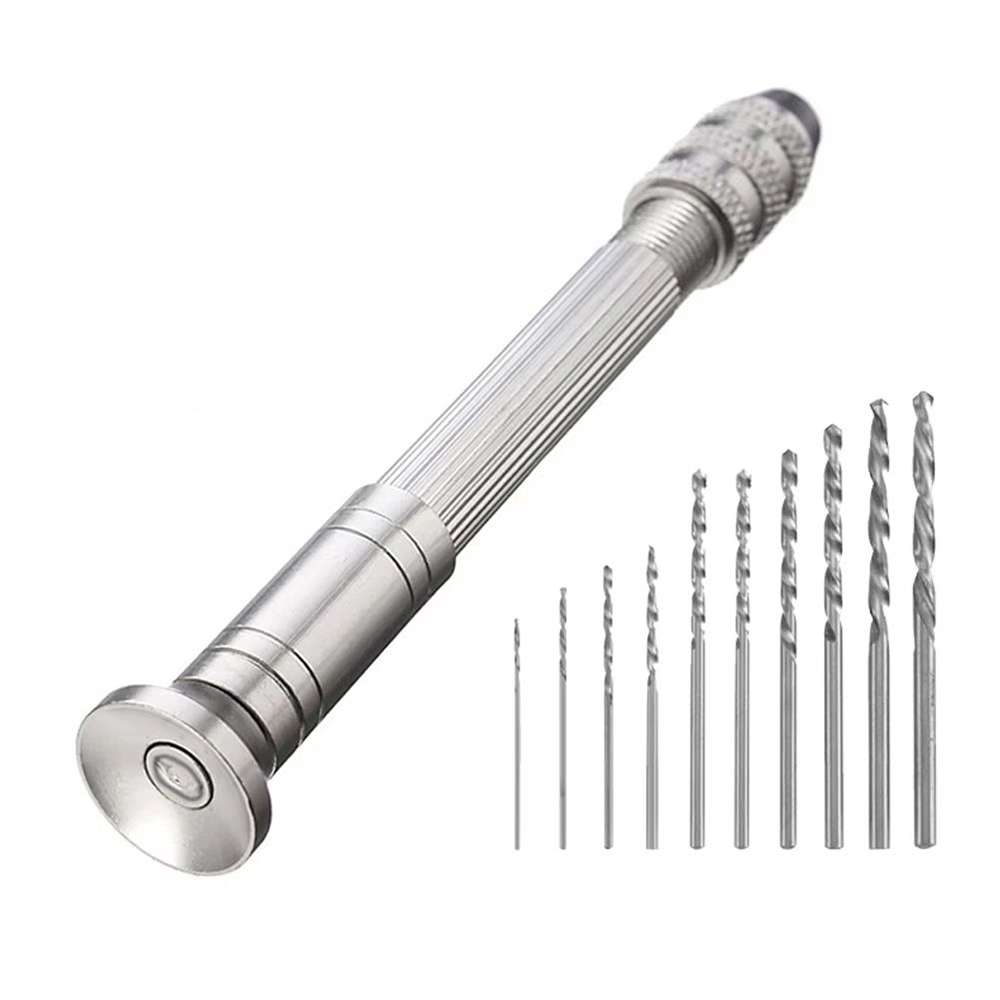 Pin Vice Micro - Handboorset met 10 stuks spiraalboren, mini