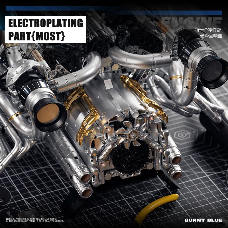 MOC Supercar V8 Motor Bouwsten - Model Kit Engine V8 recensie en prijs