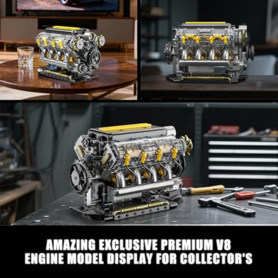 V8-motormodelbouwset die werkt - Model Kit Engine V8 recensie en prijs
