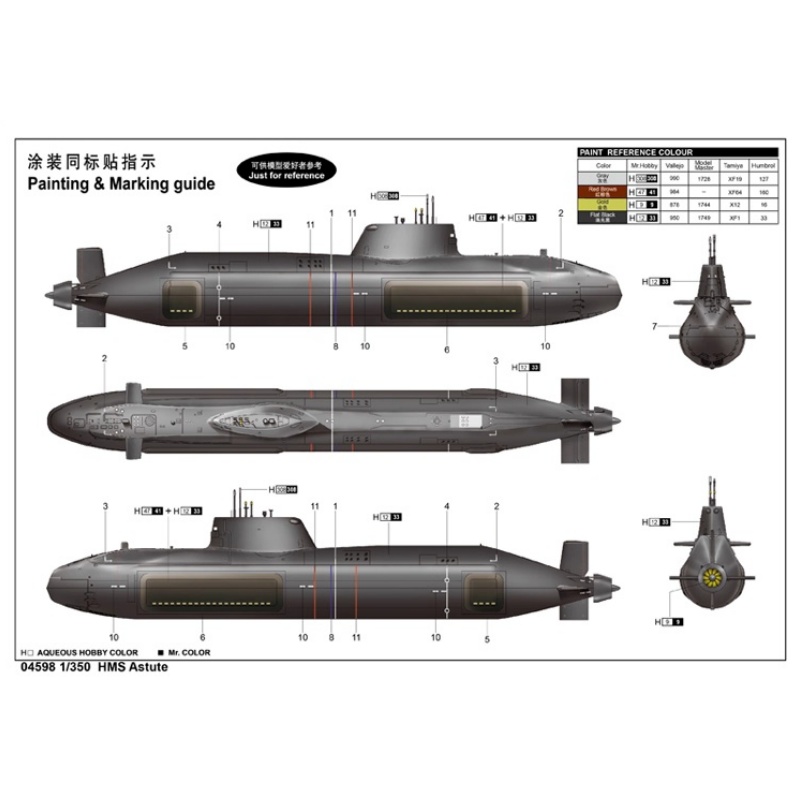 TRUMPETER 1/350 Schaal HMS Ast - Model Kit Ship recensie en prijs