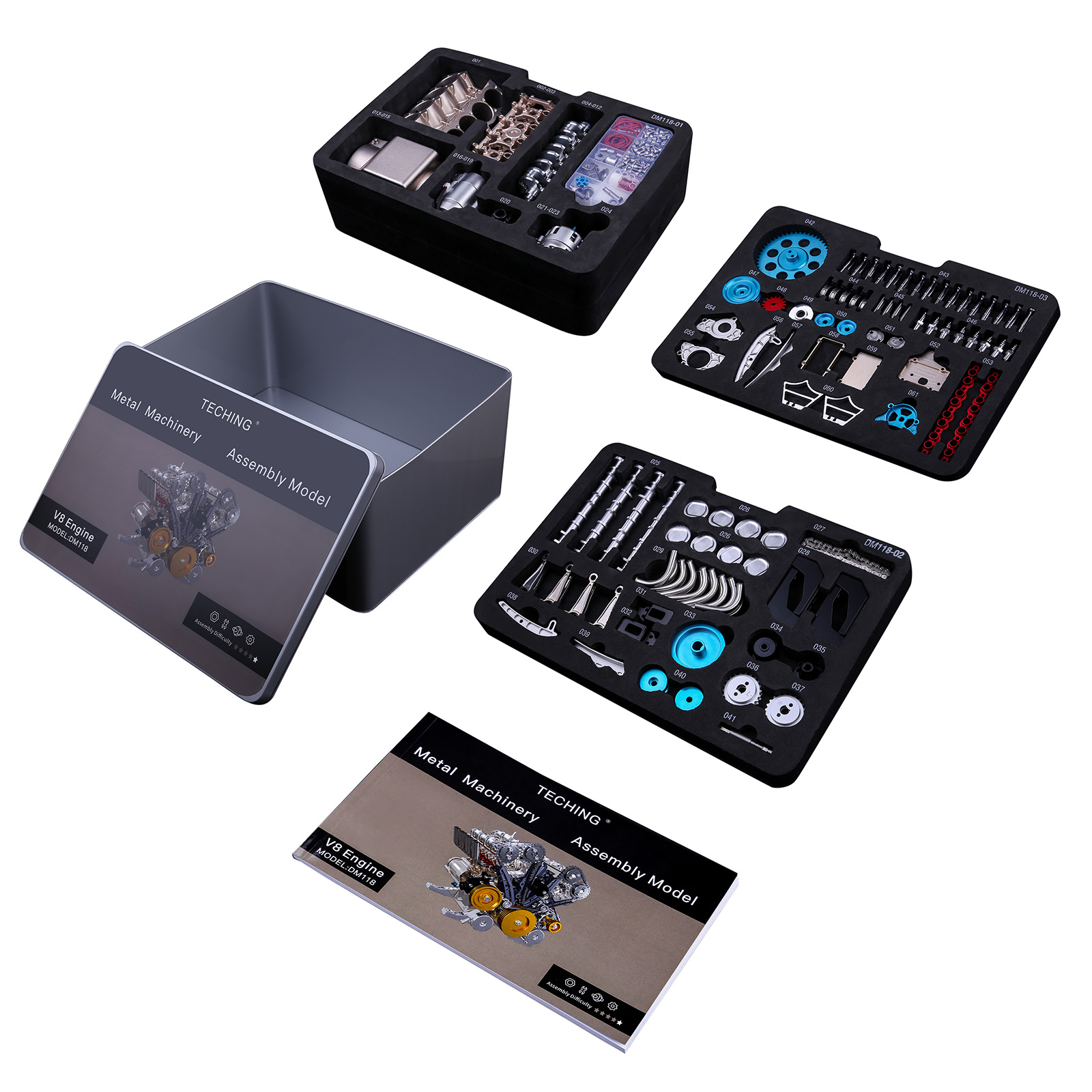 500+ stuks DIY V8 motormodel m - Model Kit Engine V8 recensie en prijs