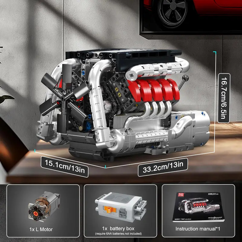 Mould King 10203 1169-delige S - Model Kit Engine V8 recensie en prijs