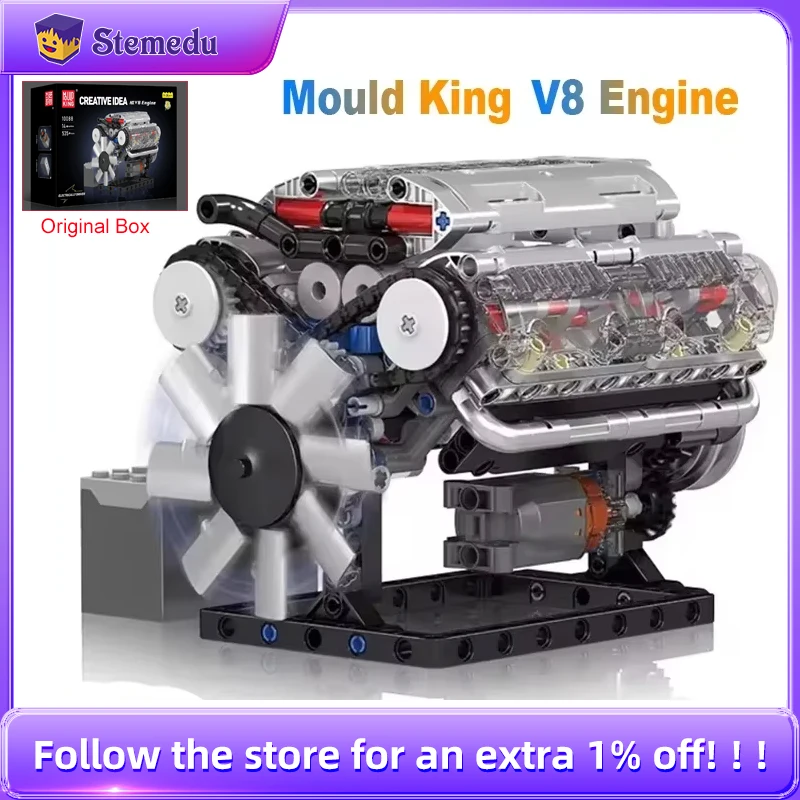 Mold King V8 Motor Bouwstenen  - Model Kit Engine V8 recensie en prijs