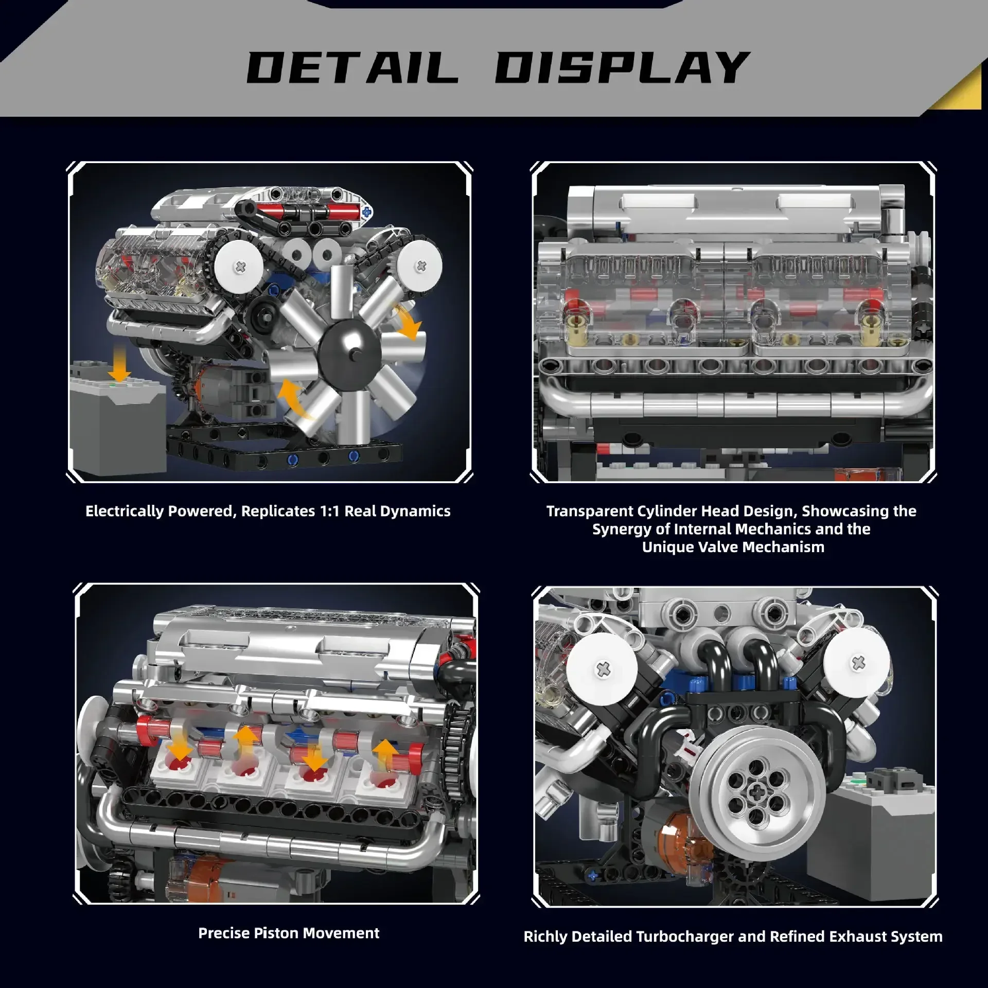 Mold King V8 Motor Bouwstenen  - Model Kit Engine V8 recensie en prijs