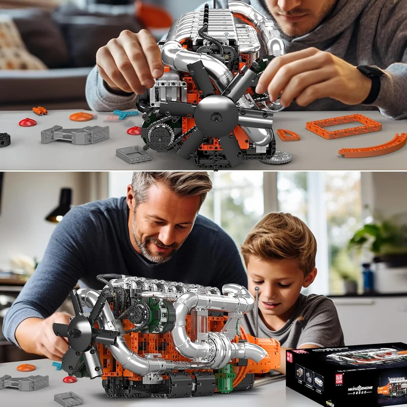 Mould King 10200 V8 Twin-Turbo - Model Kit Engine V8 recensie en prijs