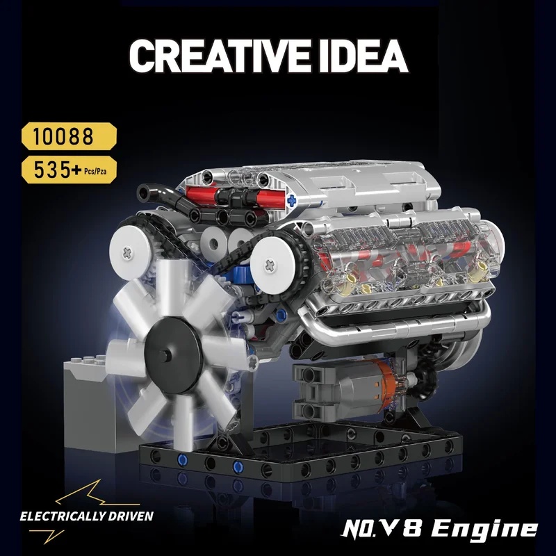 MOULD KING 535PCS V8 Motor Bou - Model Kit Engine V8 recensie en prijs